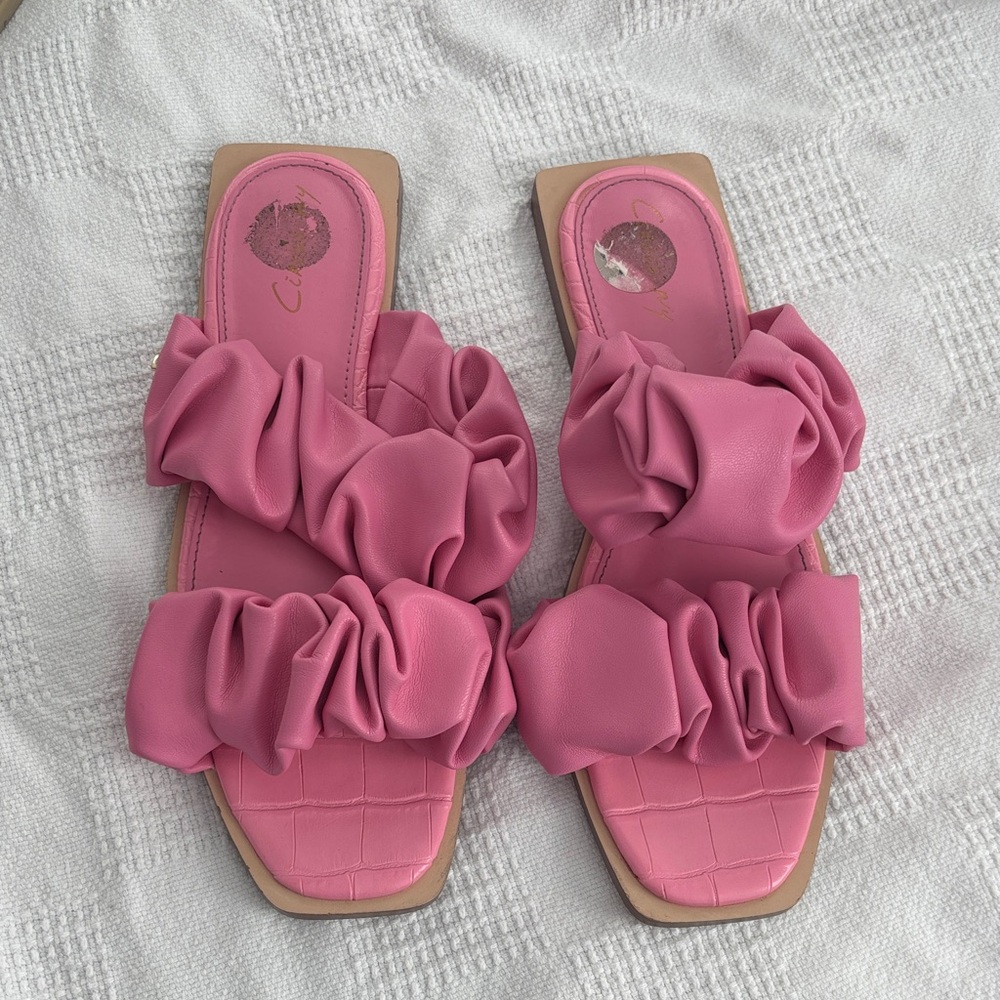 Sam Edelman Pink Ruffled Sandals